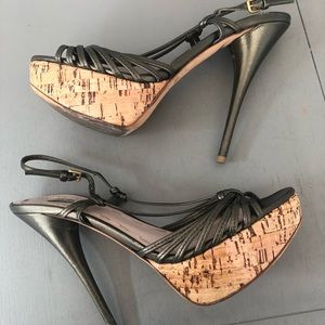 ❌Miu Miu By Prada Metallic Green Cork Platform